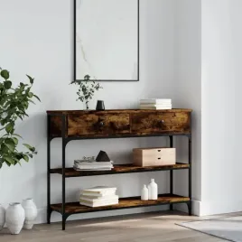 vidaxl-stolik-konsolowy-przydymiony-dab-100x25x75-cm