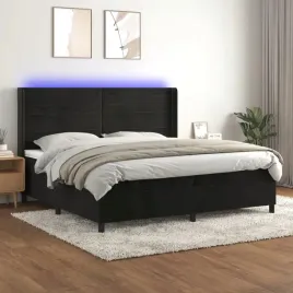 vidaxl-lozko-kontynentalne-z-materacem-i-led-czarny-aksamit-200x200cm