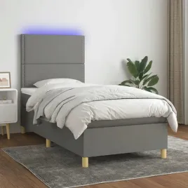 vidaxl-lozko-kontynentalne-z-materacem-ciemnoszara-tkanina-90x190-cm