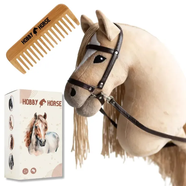 HOBBY HORSE KOŃ NA KIJU A3 KONIK Z GRZYWĄ GŁOWA KONIA GRZEBIEŃ + PUDEŁKO
