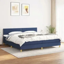 vidaxl-lozko-kontynentalne-z-materacem-niebieskie-tkanina-200x200-cm
