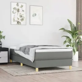 vidaxl-lozko-kontynentalne-z-materacem-ciemnoszara-tkanina-90x200-cm