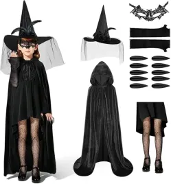 stroj-kostium-czarownicy-wiedzmy-przebranie-komplet-zestaw-halloween-dzieci