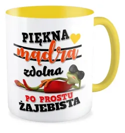 kubek-zolty-zaba-piekna-madra-zdolna-zajebista