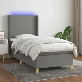 vidaxl-lozko-kontynentalne-z-materacem-ciemnoszara-tkanina-90x200-cm