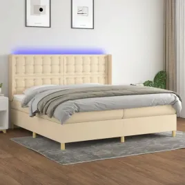 vidaxl-lozko-kontynentalne-z-materacem-kremowe-200x200-cm-tkanina