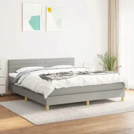 vidaxl-lozko-kontynentalne-z-materacem-jasnoszare-tkanina-160x200-cm