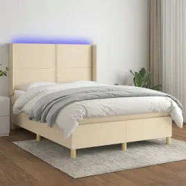 vidaxl-lozko-kontynentalne-z-materacem-kremowe-140x200-cm-tkanina