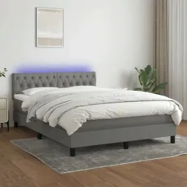 vidaxl-lozko-kontynentalne-z-materacem-ciemnoszara-tkanina-140x200cm