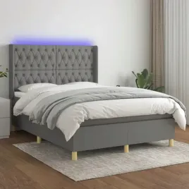 vidaxl-lozko-kontynentalne-z-materacem-ciemnoszara-tkanina-140x200cm