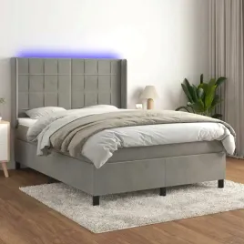 vidaxl-lozko-kontynentalne-z-materacem-jasnoszare-140x190cm-aksamit