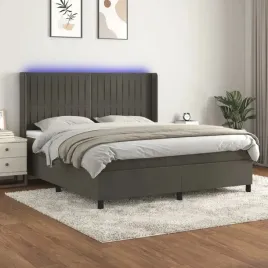 vidaxl-lozko-kontynentalne-z-materacem-i-led-szary-aksamit-180x200cm