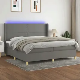 vidaxl-lozko-kontynentalne-z-materacem-ciemnoszara-tkanina-200x200cm