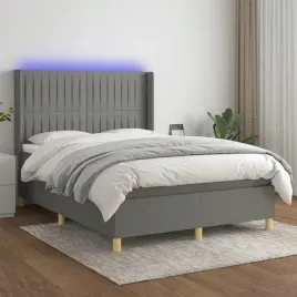 vidaxl-lozko-kontynentalne-z-materacem-ciemnoszara-tkanina-140x200cm