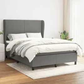 vidaxl-lozko-kontynentalne-z-materacem-ciemnoszara-tkanina-140x190-cm