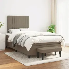 vidaxl-lozko-kontynentalne-z-materacem-taupe-tkanina-120x200-cm