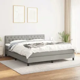 vidaxl-lozko-kontynentalne-z-materacem-jasnoszare-tkanina-160x200-cm