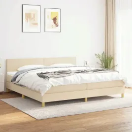 vidaxl-lozko-kontynentalne-z-materacem-kremowe-tkanina-200x200-cm
