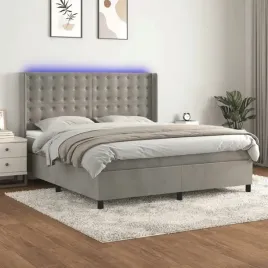 vidaxl-lozko-kontynentalne-z-materacem-i-led-szare-160x200cm-aksamit