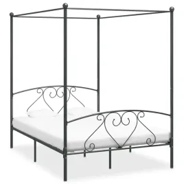 vidaxl-rama-lozka-z-baldachimem-szara-metalowa-160-x-200-cm