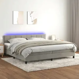 vidaxl-lozko-kontynentalne-z-materacem-i-led-szare-200x200cm-aksamit