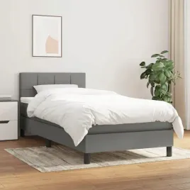 vidaxl-lozko-kontynentalne-z-materacem-ciemnoszara-tkanina-90x200-cm