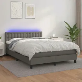 vidaxl-lozko-kontynentalne-z-materacem-i-led-szara-ekoskora-140x190cm
