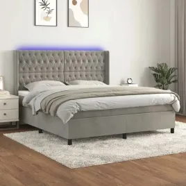 vidaxl-lozko-kontynentalne-z-materacem-i-led-szare-180x200cm-aksamit
