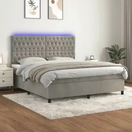 vidaxl-lozko-kontynentalne-z-materacem-i-led-szare-160x200cm-aksamit