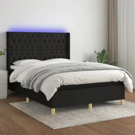vidaxl-lozko-kontynentalne-z-materacem-czarne-140x190-cm-tkanina