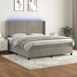 vidaxl-lozko-kontynentalne-z-materacem-i-led-szare-160x200cm-aksamit