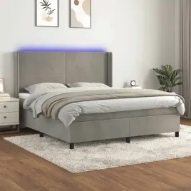 vidaxl-lozko-kontynentalne-z-materacem-i-led-szare-180x200cm-aksamit
