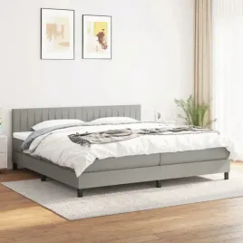vidaxl-lozko-kontynentalne-z-materacem-jasnoszare-tkanina-200x200-cm