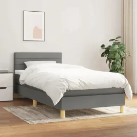 vidaxl-lozko-kontynentalne-z-materacem-ciemnoszara-tkanina-90x190-cm
