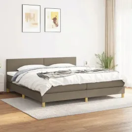 vidaxl-lozko-kontynentalne-z-materacem-taupe-tkanina-200x200-cm
