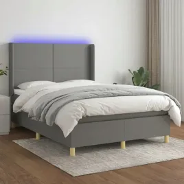 vidaxl-lozko-kontynentalne-z-materacem-ciemnoszara-tkanina-140x200cm