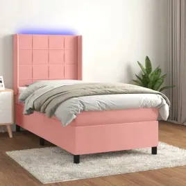 vidaxl-lozko-kontynentalne-z-materacem-i-led-rozowy-aksamit-90x200-cm
