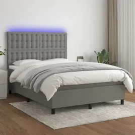 vidaxl-lozko-kontynentalne-z-materacem-ciemnoszara-tkanina-140x200cm