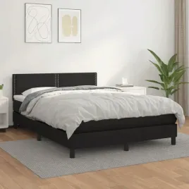 vidaxl-lozko-kontynentalne-z-materacem-czarne-ekoskora-140x190-cm