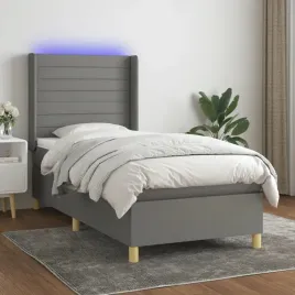 vidaxl-lozko-kontynentalne-z-materacem-ciemnoszara-tkanina-90x190-cm