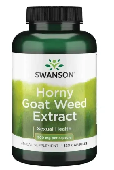 SWANSON HORNY GOAT WEED EXTRACT LIBIDO TESTOSTERON ODPORNOŚĆ 500mg 120 Kaps