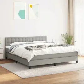 vidaxl-lozko-kontynentalne-z-materacem-jasnoszare-tkanina-160x200-cm