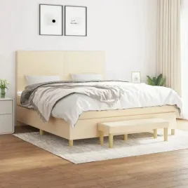 vidaxl-lozko-kontynentalne-z-materacem-kremowe-tkanina-180x200-cm