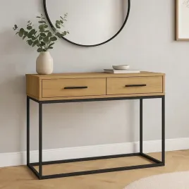 konsola-100-cm-sydney-loft-drewno-i-metal-2-szuflady-kolor-debowy