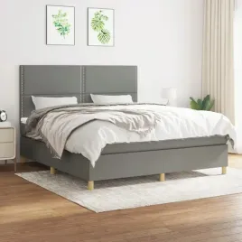 vidaxl-lozko-kontynentalne-z-materacem-ciemnoszara-tkanina-180x200-cm