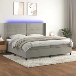 vidaxl-lozko-kontynentalne-z-materacem-i-led-szare-200x200cm-aksamit