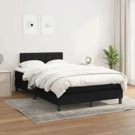 vidaxl-lozko-kontynentalne-z-materacem-czarne-tkanina-120x200-cm
