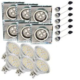6x-oprawa-halogenowa-sufitowa-bialy-pasek-led-zarowka-led-gu10-3w-zestaw