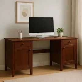 biurko-drewniane-prestige-150-cm-szuflady-i-drzwi-kolor-kasztan