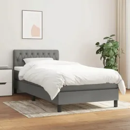 vidaxl-lozko-kontynentalne-z-materacem-ciemnoszara-tkanina-100x200-cm